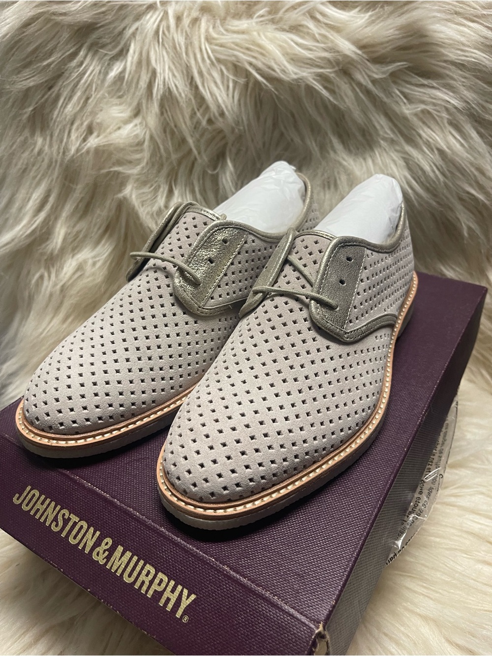 NWT Johnston & Murphy blush waxy Italian suede SIZE 8.5